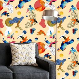 ArtzFolio Printed UV-Resistant Anti-Bacterial Abstract Flying Bird Peel & Stick Wallpaper-image-43