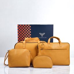GBK 4 Pieces Medium Casual Leather Duffel Bag-image-60
