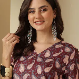 Anouk Rustic Ethnic Motifs Three-Quarter Sleeves Kurtis-image-94