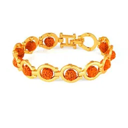 Divine souvenirs Unisex Gold-Plated Artificial Beaded Link Bracelet-8