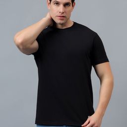 Cantabil Men Monochrome Raw Edge T-shirt-image-55