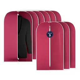 Kuber Industries Maroon & White 9 Pieces Suit Organisers-2