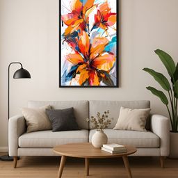 999Store Blue & White Floral Canvas Wall Art-picture-52