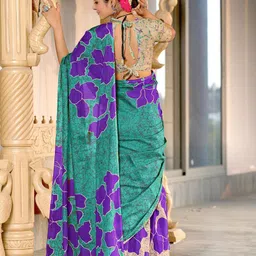 Panzora Abstract Printed Block Print Saree image 2