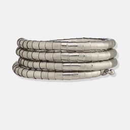 anouk Sangria Silver- Plated & wrap around- layered textured fusion bangle image 4