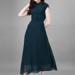 Jash Creation Applique Georgette Fit & Flare Maxi Dress-picture-52