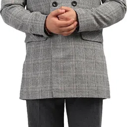 honnete 97% Polyester 3% Acrlyic Checkered Coat For Men-picture-29