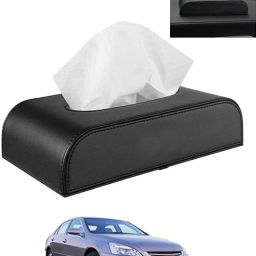 Black Tissue Holder Leatherite/Include Tissue/Save Space For Home/Car/Office-04 Vehicle Tissue Dispenser-image-14
