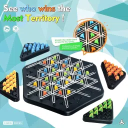 helistr Triangle Chess Board Game for Kids/Adult Chain Puzzle Logic Strategy Game image 2