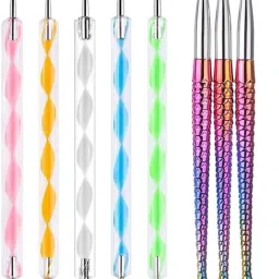 3 pcs Nail Art Design Brushes with Attractive Fish Tail, 5 pcs Nail Art Dotting-30