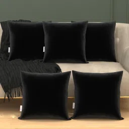 Microfibre Pillow, Cushion for Sofa, Soft, Fluffy For Comfort & Back Support Microfibre Solid Cushion Pack of 5-19
