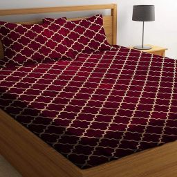 140 TC Microfiber Double 3D Printed Flat Bedsheet-image-49