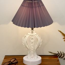 Small Crystal Table Lamp,Bedroom Bedside Nightstand,Desk Living Room,Grey Table Lamp-17