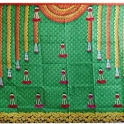 Marigold Backdrop Background Decorative size 5ft Hight & 8ft Width Curtain Fabric-image-11