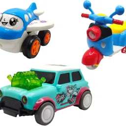 Unbreakable Four-Wheel Drive Friction Powered Diecast Toy Set-D25-10