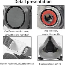 shubhentp Gas Mask Set Respirator with Filters and Goggle Activated Carbon Mask Face Elevation Training Mask image 3