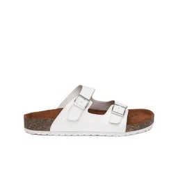 MOZAFIA Open Toe Flats With Buckles image 4
