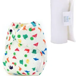 Adjustable Reusable Cloth Diaper Cover With 1 Wet Free Insert For Babies (Origami 3-36 Months)-image-3