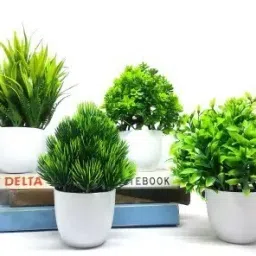 Ytc Artificial Plant with Pot (15 cm, Green) Bonsai Wild Artificial Plantwith Pot-picture-11
