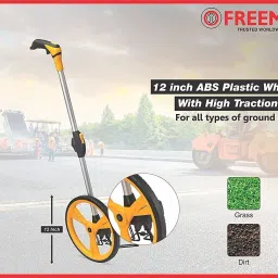 freemans MW-07 Foldable /Rodometer with High Traction PU Tire and Soft Grip Handle 10Km Single Unit Measuring Wheel image 4