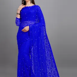 Unstitched Net/Lace Blouse Material Embroidered, Embellished-image-70