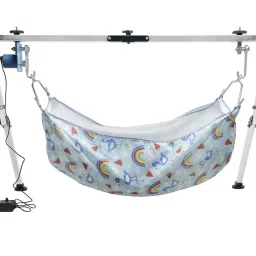 MY CRADLLE Automatic Electric Cradle with Folding Stainless Steel Ghodiyu - Blue-15