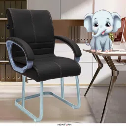 Maxson Heavy duty Cushion office fixed visitor chair with 2 Year warranty Synthetic Office Visitor Chair-24