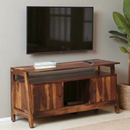 woodsworth from pepperfry Hayward Sheesham Wood TV Console in Provincial Teak Finish For TVs Up To 46"-picture-45