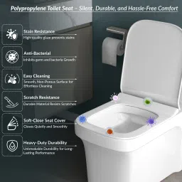 plantex Commode for Toilet/One Piece Western Commode with Washdown Flush/ Commode with Soft Closing Toilet Seat - S Trap - (APS-LUNAR-21031) Western Commode image 2
