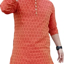 Men Self Design Jacquard Straight Kurta-image-72