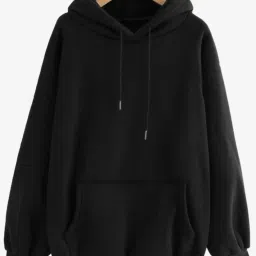 Men Solid Hooded Neck Black Sweater-image-42