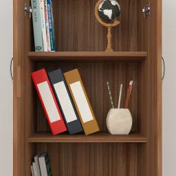 Engineered Wood Alba 2 Door Standing Bookcase Space Saving Display Storage Rack Engineered Wood Open Book Shelf-picture-32