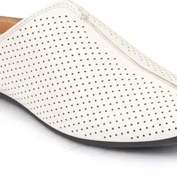 fausto Back Open Perforated Design Party Wedding Slip On Shoes Ethnic Mule For Men-picture-16