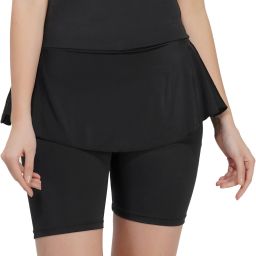 One Piece Bathing Suit Swimdress Swimsuit Swimming Costume For Women Solid Women Swim-dress Black Swimsuit-image-81