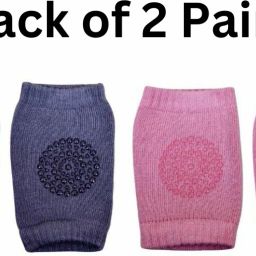 Knee Elbow Safety Protector Anti-Slip Protective Cushion for Kids Baby Knee Pads Pink, Dark Grey (2 Pairs) Baby Knee Pads-15