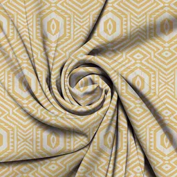 HOUZZCODE Yellow & White Set of 2 Black Out Window Curtain image 3
