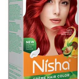 nisha Creme Hair Colors For Women & Men 100% Grey Coverage Long Lasting Hair Colour , FLAME RED-picture-7