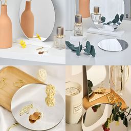 Kuber Industries Silver Toned 6 Pieces Self Adhesive Mirror Stickers For Wall image 4