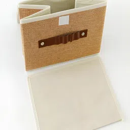 Kuber Industries Brown Woven Design Foldable Large Toy Storage Box With Lid image 4
