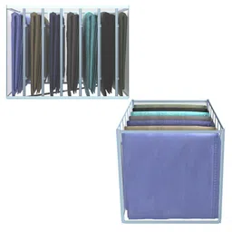 Kuber Industries Grey 3 Pieces 7 Grids Cloth Wardrobe Drawer Organisers image 4
