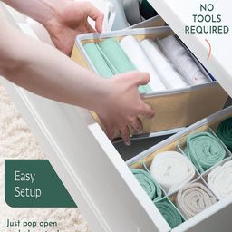 Kuber Industries Beige Set of 4 Reusable Drawer Organiser Organisers image 4