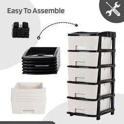 Kuber Industries Black Set of 1 Reusable Drawer Organiser Organisers image 2