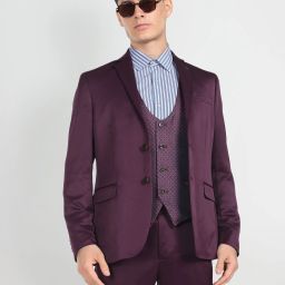 Men Single-breasted Solid Suit-image-98