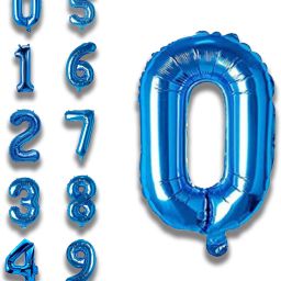Solid PB-S493-BLUE-32 INCH-NUM-0 Letter Balloon-image-29