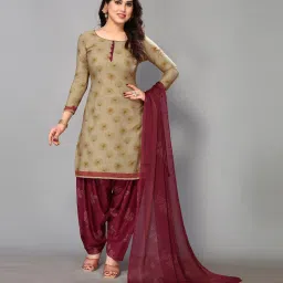 Unstitched Crepe Salwar Suit Material Solid, Floral Print, Printed, Geometric Print-image-59