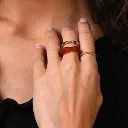 SOHI Set Of 3 Gold-Plated Adjustable Finger Rings image 4
