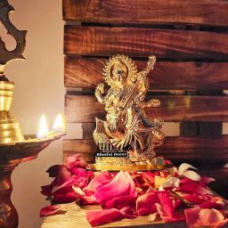 Handicraft Small maa Saraswati Vidya Devi Idol Decorative Showpiece - 12 cm-image-6