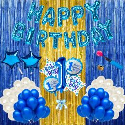 Baby boy first/1st happy birthday party decorations combo/kit blue theme-image-72