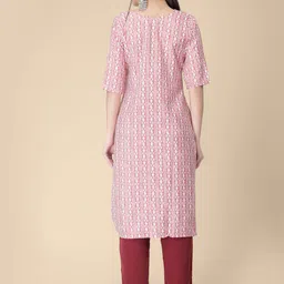 7threads KALINI Geometric Printed Crepe Kurta image 2