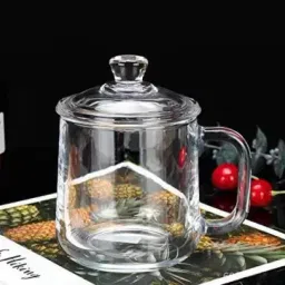 Classic Coffees with Lid, Transparent Drinking for Office, 350ml Glass Coffee Mug-21